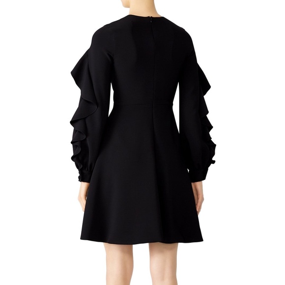 Christian Siriano, Black Front Ruffle Dress, Size 6 - Picture 2 of 14